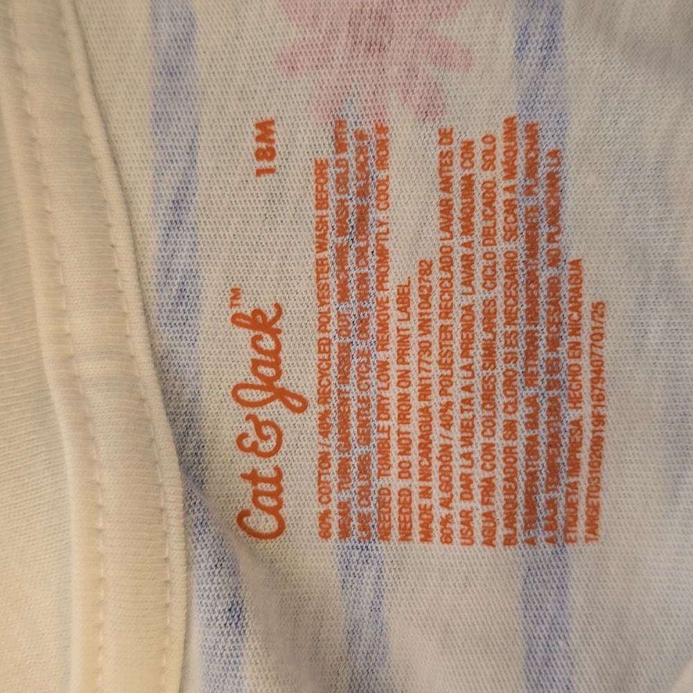 Cat & Jack Toddler Girls Striped Floral T Shirt - Picture 4 of 4